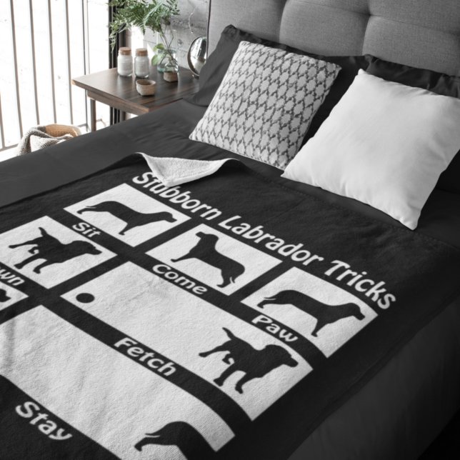 Stubborn Labrador Retriever Hund Tricks Humor Fleecefilt (Skapare uppladdad)