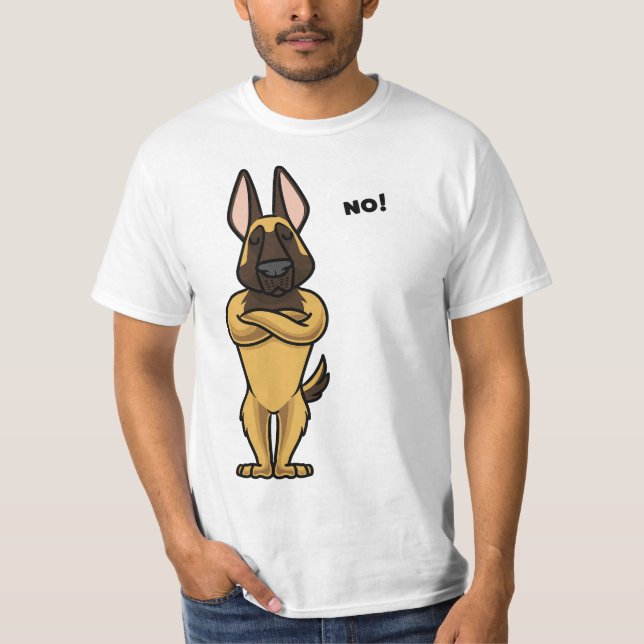 Stubborn Malinois Belgian Shepherd Dog funny  T Shirt (Framsida)