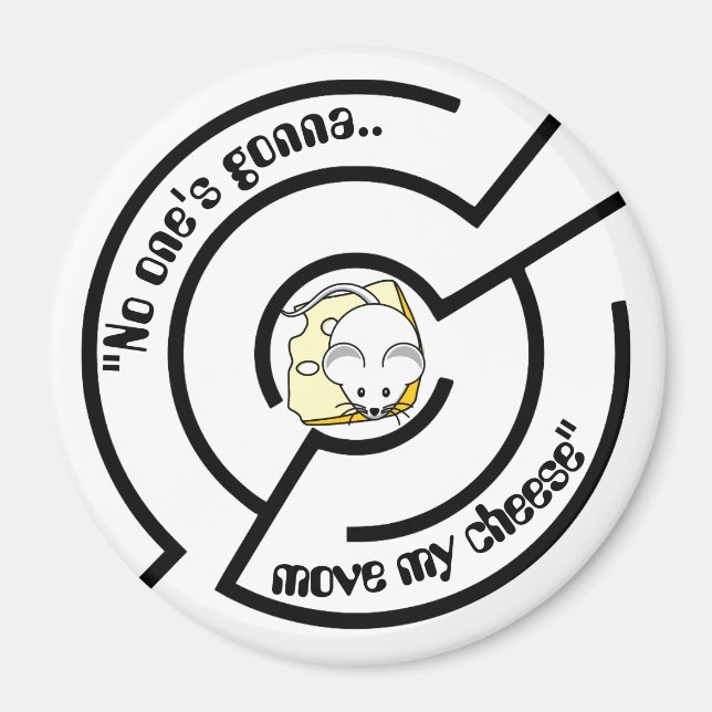 Stubborn Mouse Cheese Maze Funny Magnet (Framsidan)