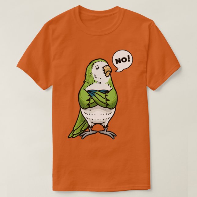 Stubborn Munk Parakeet Quaker Parrot T Shirt (Design framsida)