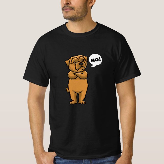 Stubborn Norfolk Terrier T Shirt (Framsida)