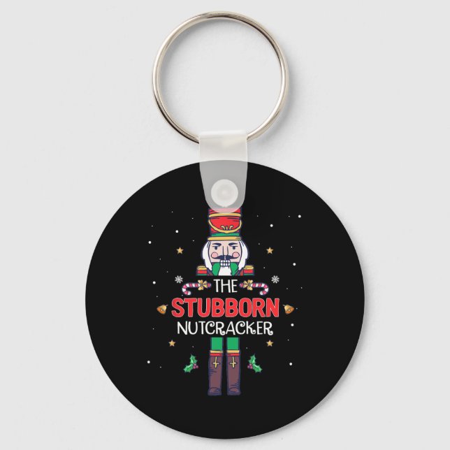 Stubborn Nutcracker Roligt Julfamiljen Matchning Nyckelring (Framsida)