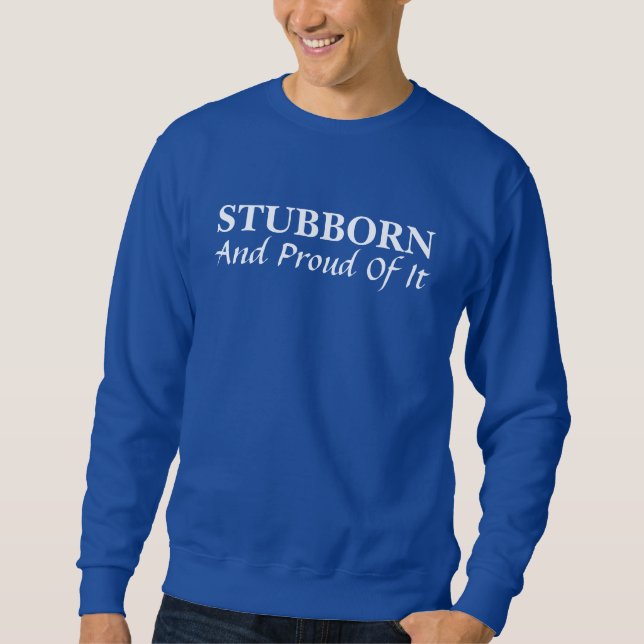 Stubborn och stolt över den svenska skjortan lång ärmad tröja (Framsida)