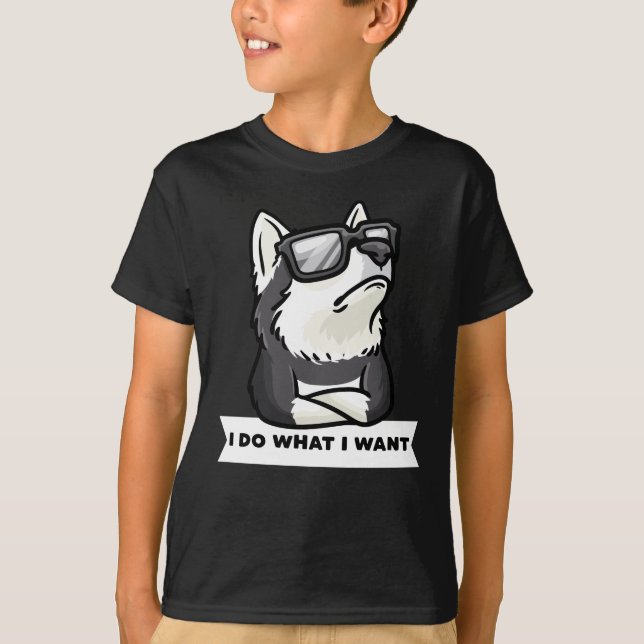 Stubborn Pomsky Dog Funny T Shirt (Framsida)