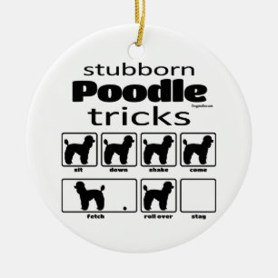 Stubborn Pudel Tricks Julgransprydnad Keramik