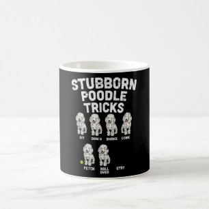 Stubborn Pudel Tricks Rolig hund Älskare Owner Kaffemugg