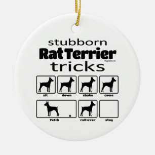 Stubborn Råtta Terrier Tricks Julgransprydnad Keramik
