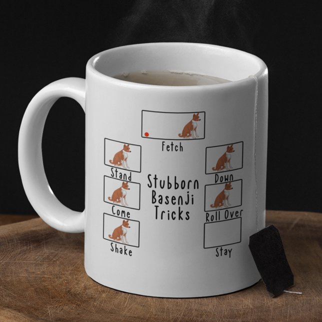 Stubborn Red Basenji Tricks Hund Coffee Mugg (Skapare uppladdad)