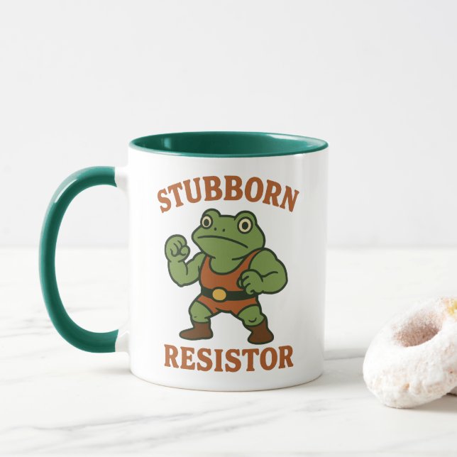 Stubborn Resistor - Motivational Frog Gym Tee Mugg (Med munk)