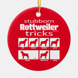 Stubborn Rottweiler Tricks Julgransprydnad Keramik