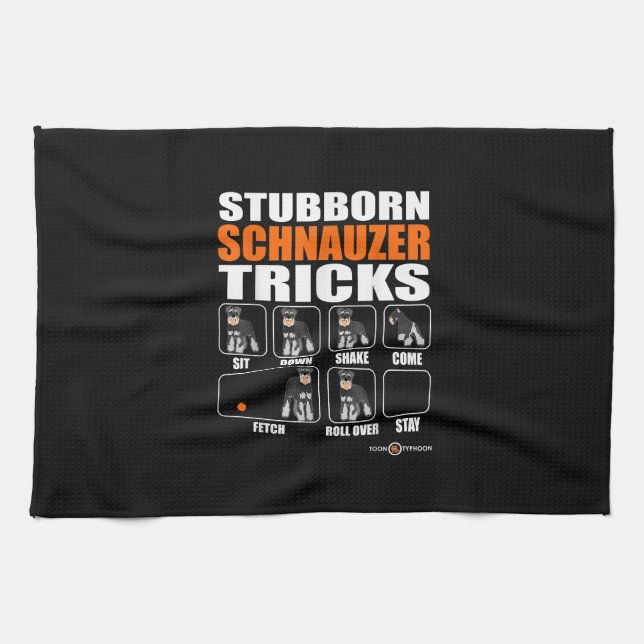 Stubborn Schnauzer Tricks Funny Schnauzer Gift Kökshandduk (Horisontell)
