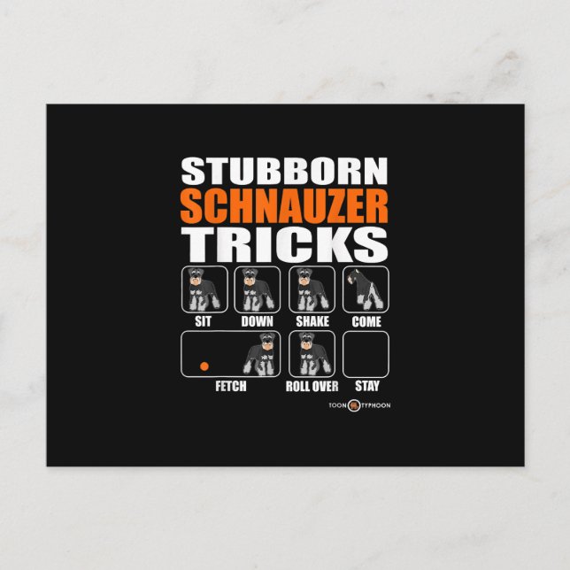 Stubborn Schnauzer Tricks Funny Schnauzer Gift Meddelande Vykort (Framsida)