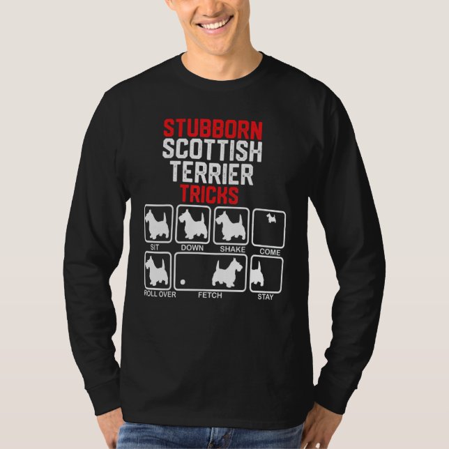 Stubborn Scottish Terrier Tricks T Shirt (Framsida)