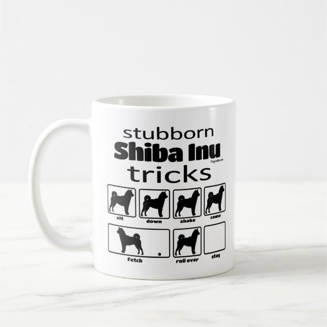 Stubborn Shiba Inu Tricks Kaffemugg (Vänster)