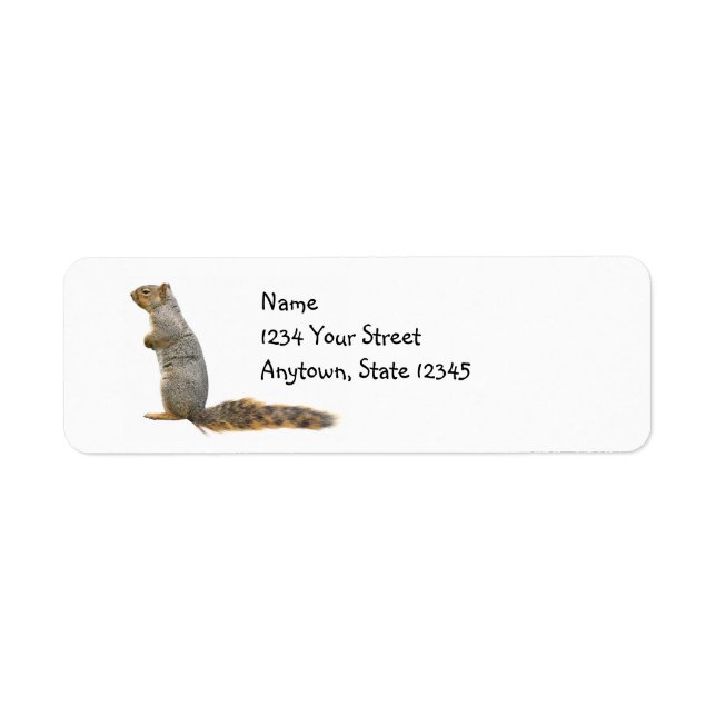 Stubborn Squirrel Returetiketters Returadress Etikett (Framsidan)