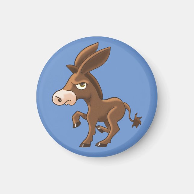 Stubborn Tecknad Donkey Magnet (Framsidan)