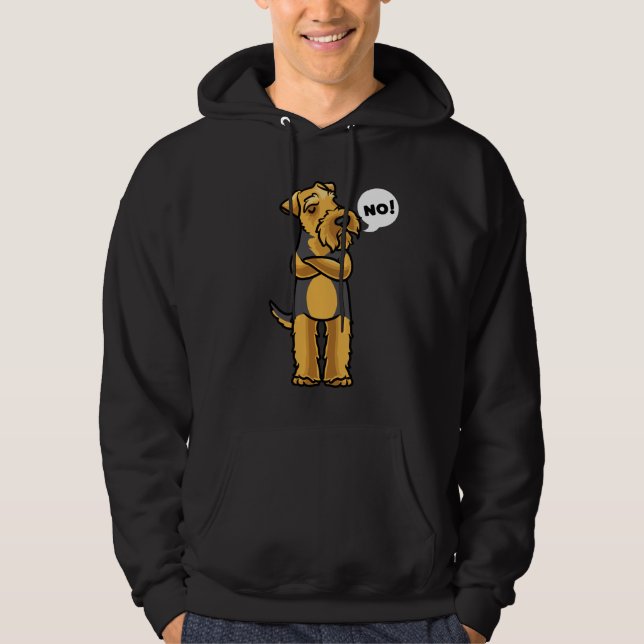 Stubborn Welsh Terrier Hund Hoodie (Framsida)