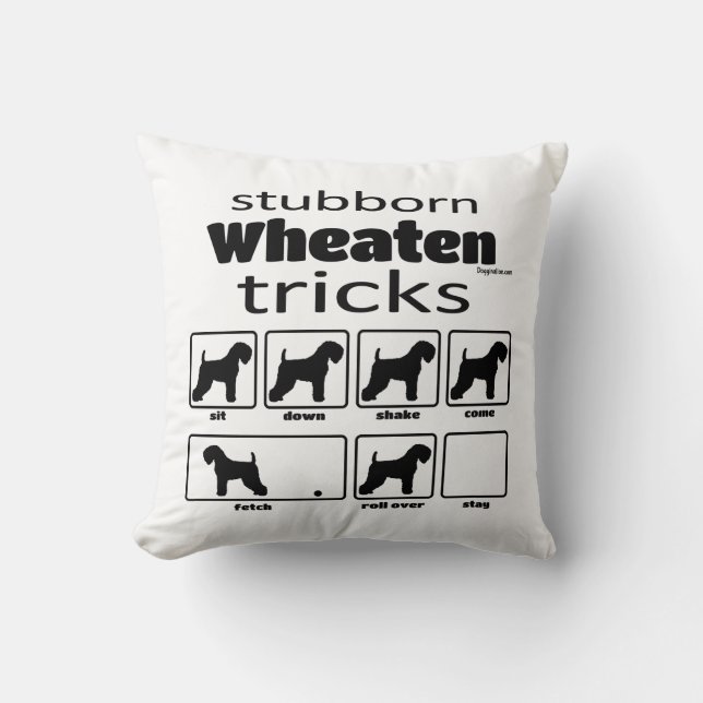 Stubborn Wheaten Tricks Kudde (Framsida)