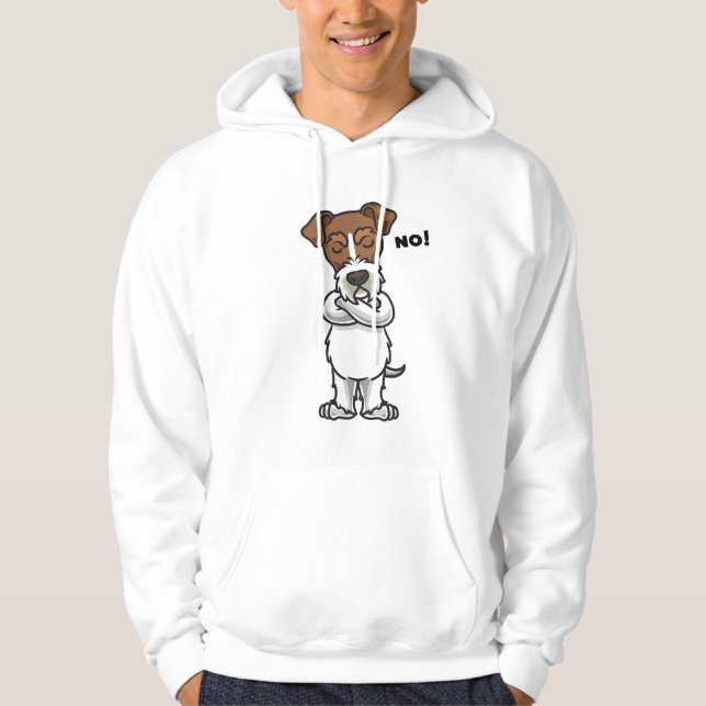 Stubborn Wire Fox Terrier Hund Hoodie (Framsida)