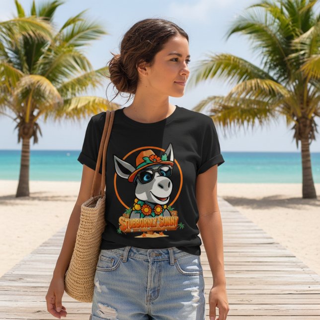 Stubbornly Sunny | Cool Cartoon Donkey  T Shirt (Skapare uppladdad)