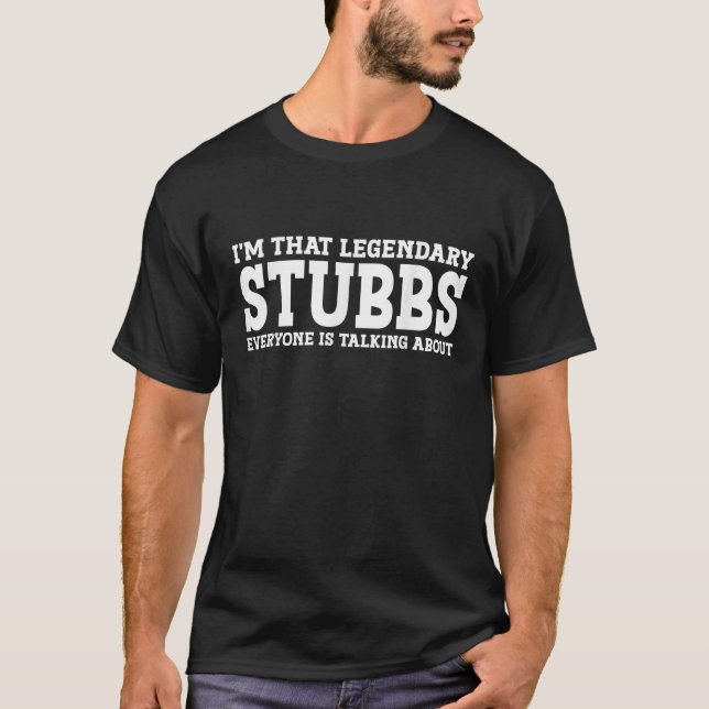 Stubbs efternamn för den funktionella teamfamiljen t shirt (Framsida)