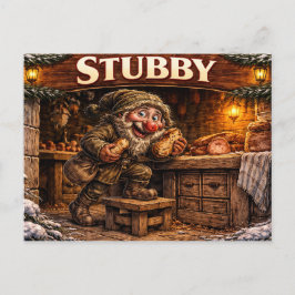 Stubby Icelandic  Yule Lad Postcard Helg Vykort