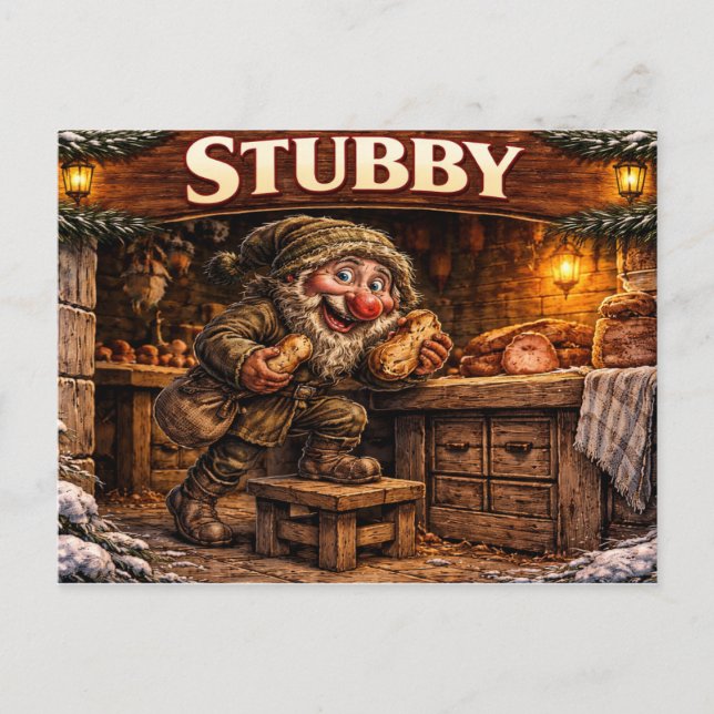 Stubby Icelandic  Yule Lad Postcard Vykort (Framsida)