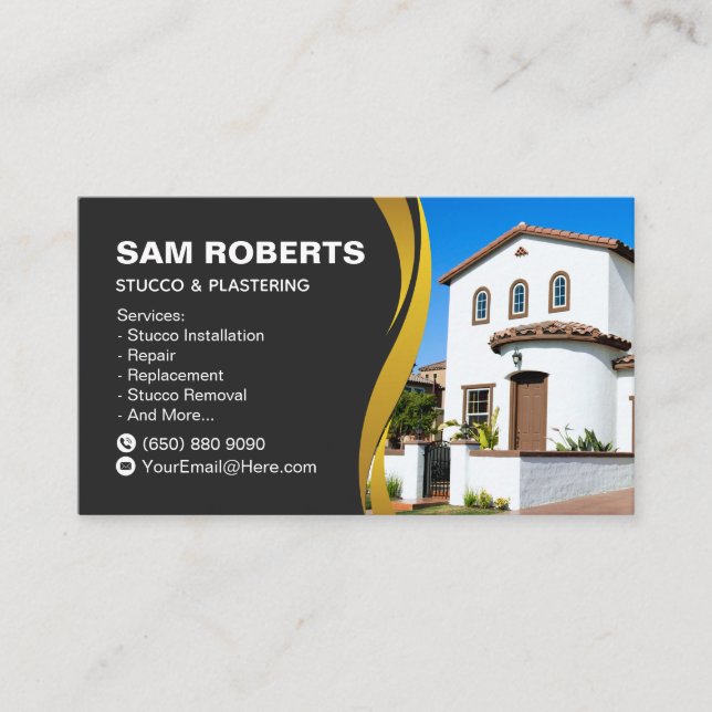 Stucco Business Card Plastering Visitkort (Framsida)