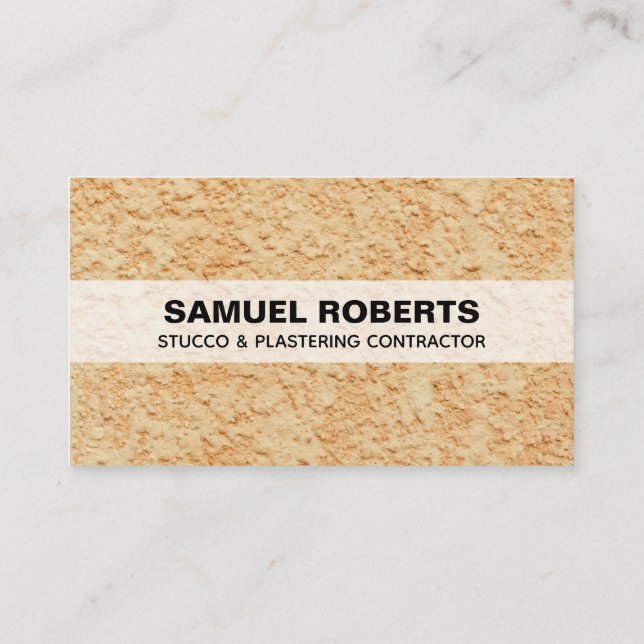 Stucco Business Card Plastering Wall Contractor Visitkort (Baksida)
