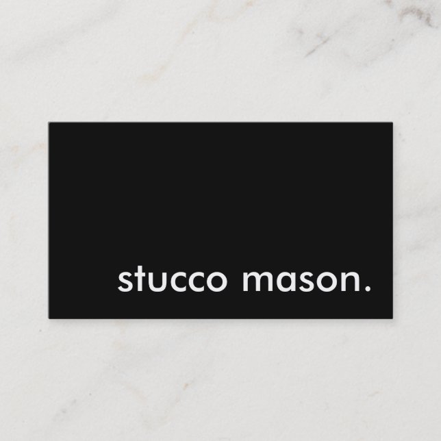 stucco mason. visitkort (Framsida)