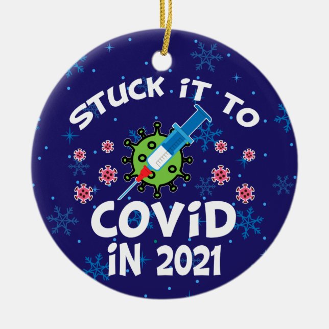 Stuck det till Covid 2021 Ceramic Ornament (Framsidan)