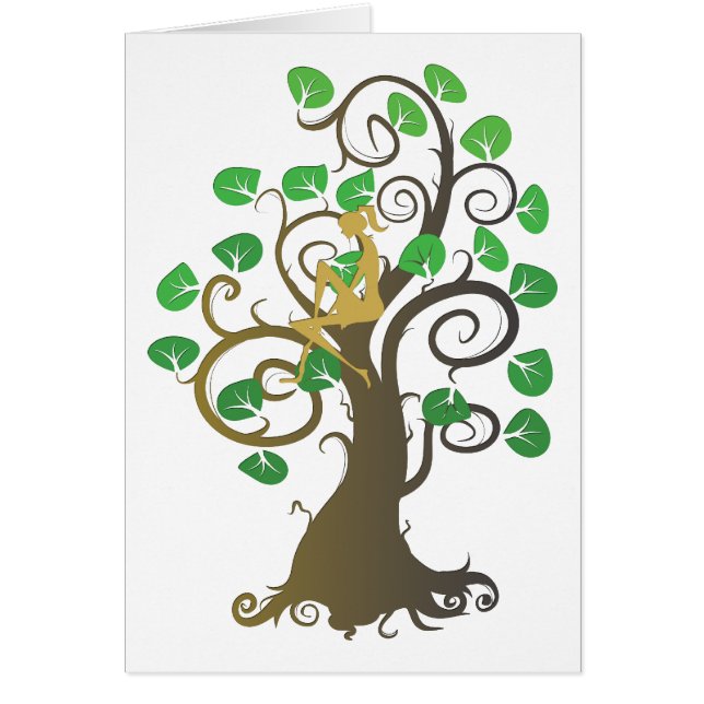 Stuck i Familjen Träd Hälsningskort (Framsidan)