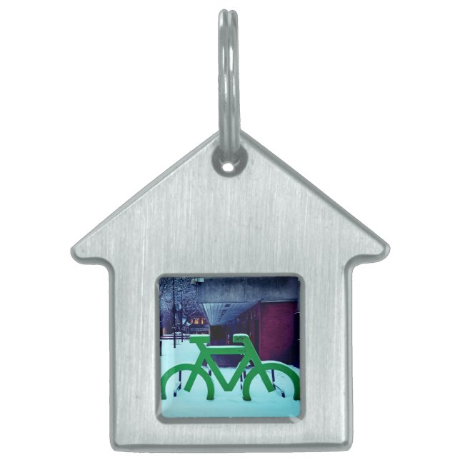 Stuck i snö ID-bricka husdjur (Framsidan)