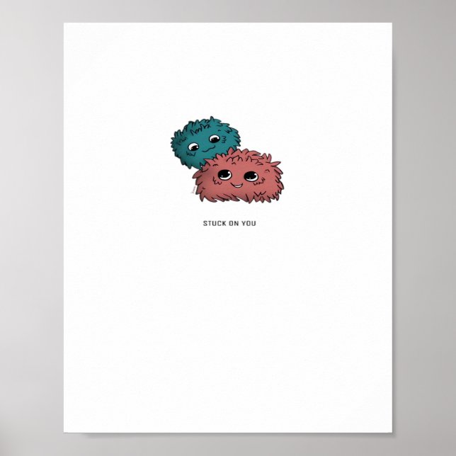 Stuck On You Minimal Heartfelt Design  Poster (Framsidan)