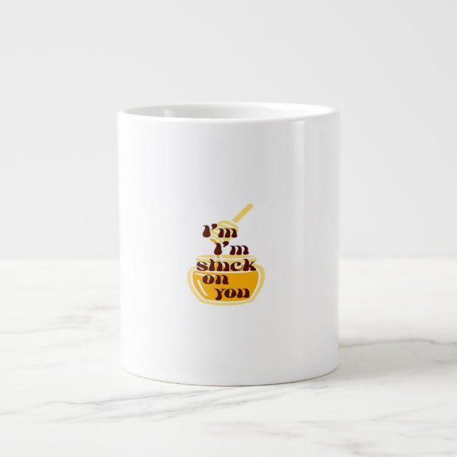 Stuck On You Minimal Love Design  Jumbo Mugg (Framsidan)