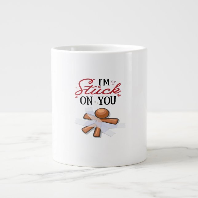 Stuck On You Modern Minimal Design  Jumbo Mugg (Framsidan)