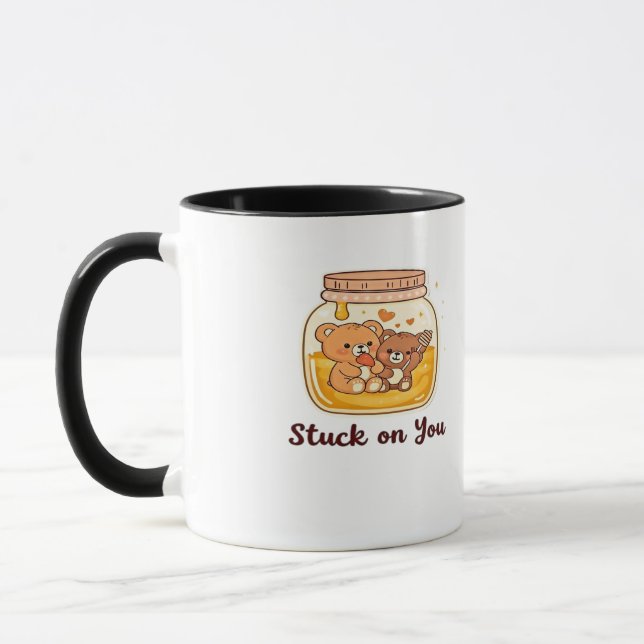 Stuck On You Simple Love Aesthetic  Mugg (Vänster)
