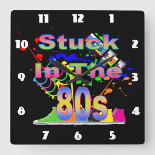 Stuck på 80-talet fyrkantig klocka