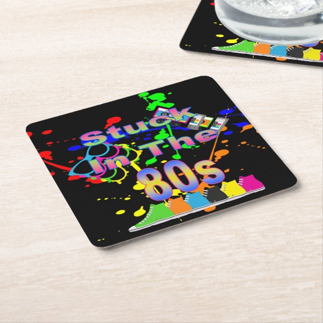 Stuck på 80-talet underlägg papper kvadrat (Vinklad)