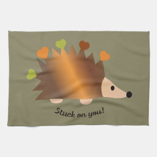 Stuck på You Hedgehog och Hearts Kökshandduk