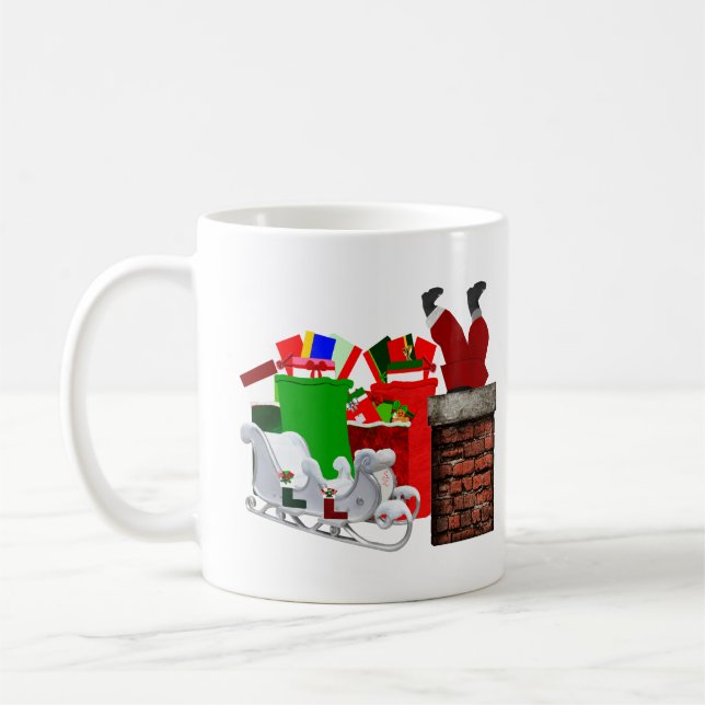 Stuck Santa Unisex Kaffemugg (Vänster)