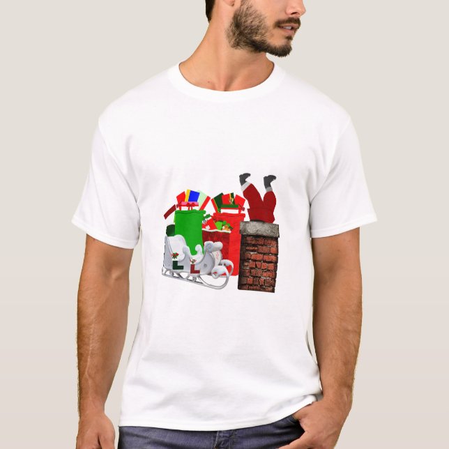 Stuck Santa Unisex T Shirt (Framsida)