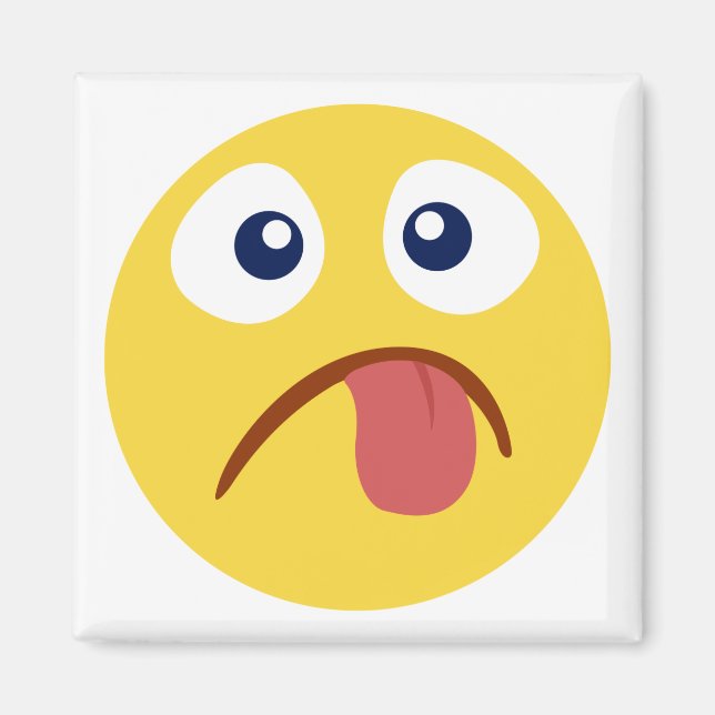 Stuck ut Tunga Emoji Magnet (Framsidan)