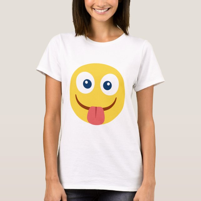 Stuck ut Tunga Emoji T Shirt (Framsida)
