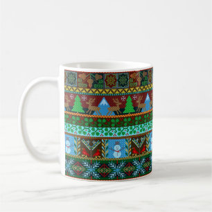 Stucken helgdag för ren för jultröjamönster kaffemugg