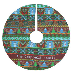 Stuckit efternamn för julsnögubberen   julgransmatta borstad polyester