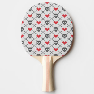 Stuckit mönster med döskallar pingisracket