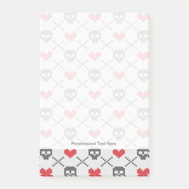 Stuckit mönster med döskallar post-it block (Framsida)