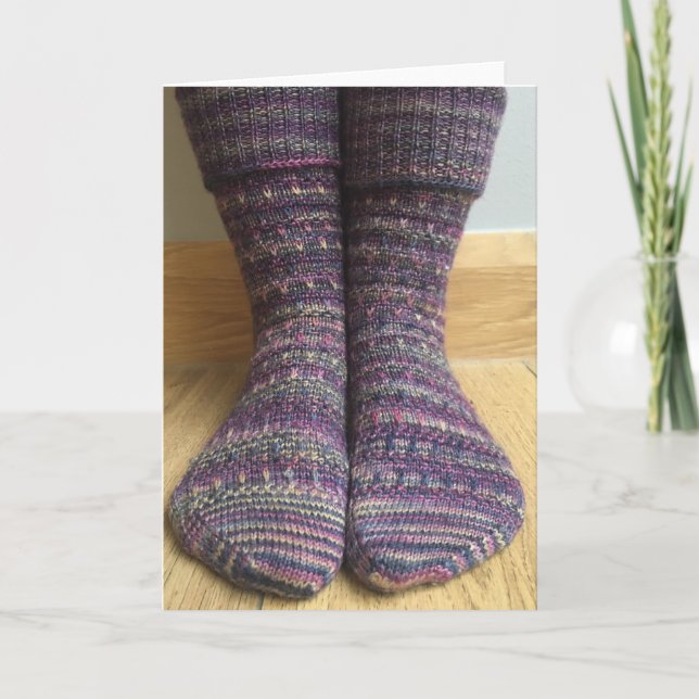 Stuckit sockahälsningkort kort (Framsida)