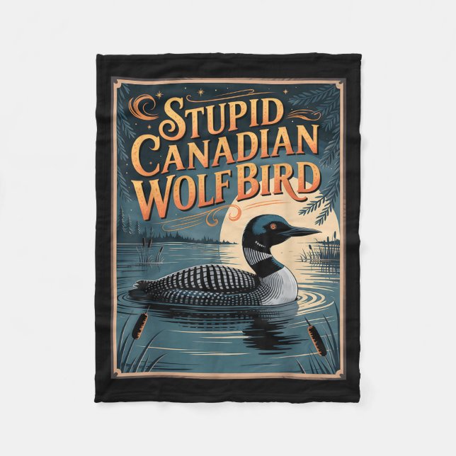 Stud Canadian Wolf Bird Funny Loon Humor  Fleecefilt (Framsidan)